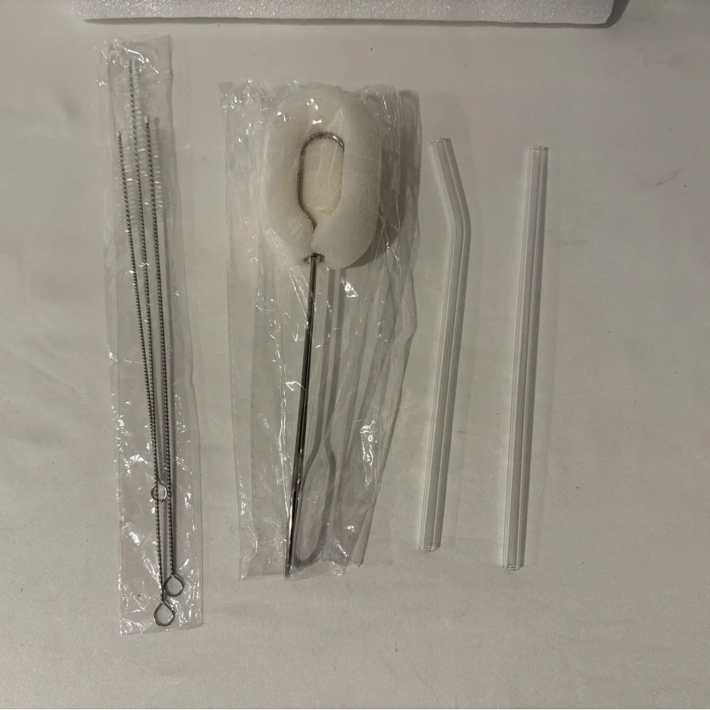 Clear Glass Straw Set